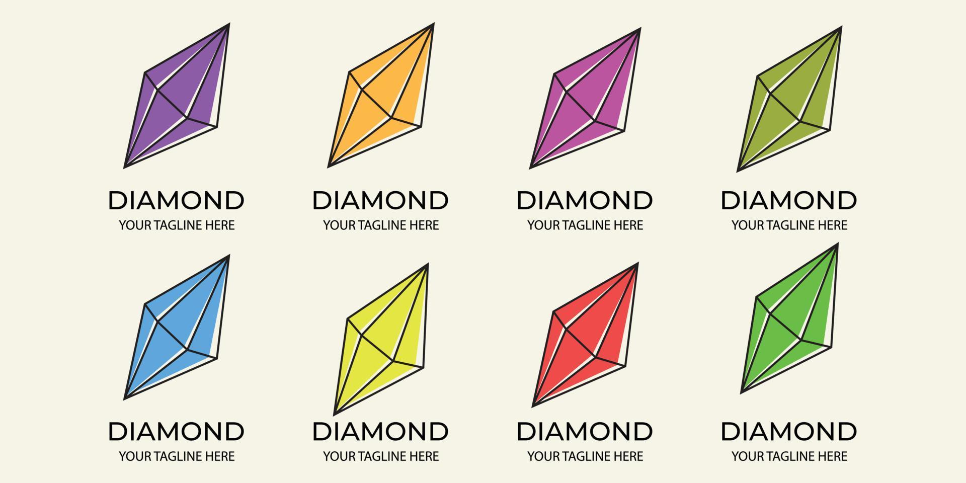 set diamonds vector logo minimalist illustration