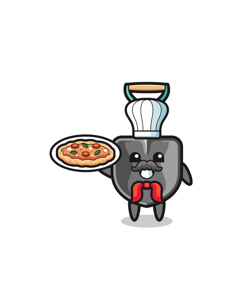 shovel character as Italian chef mascot vector