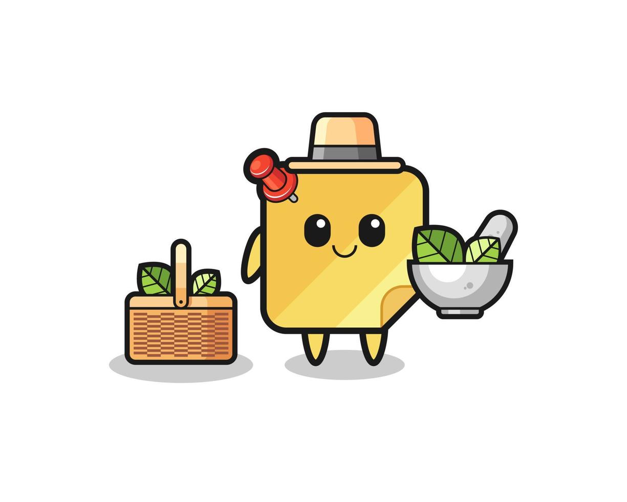 sticky notes herbalist cute cartoon vector