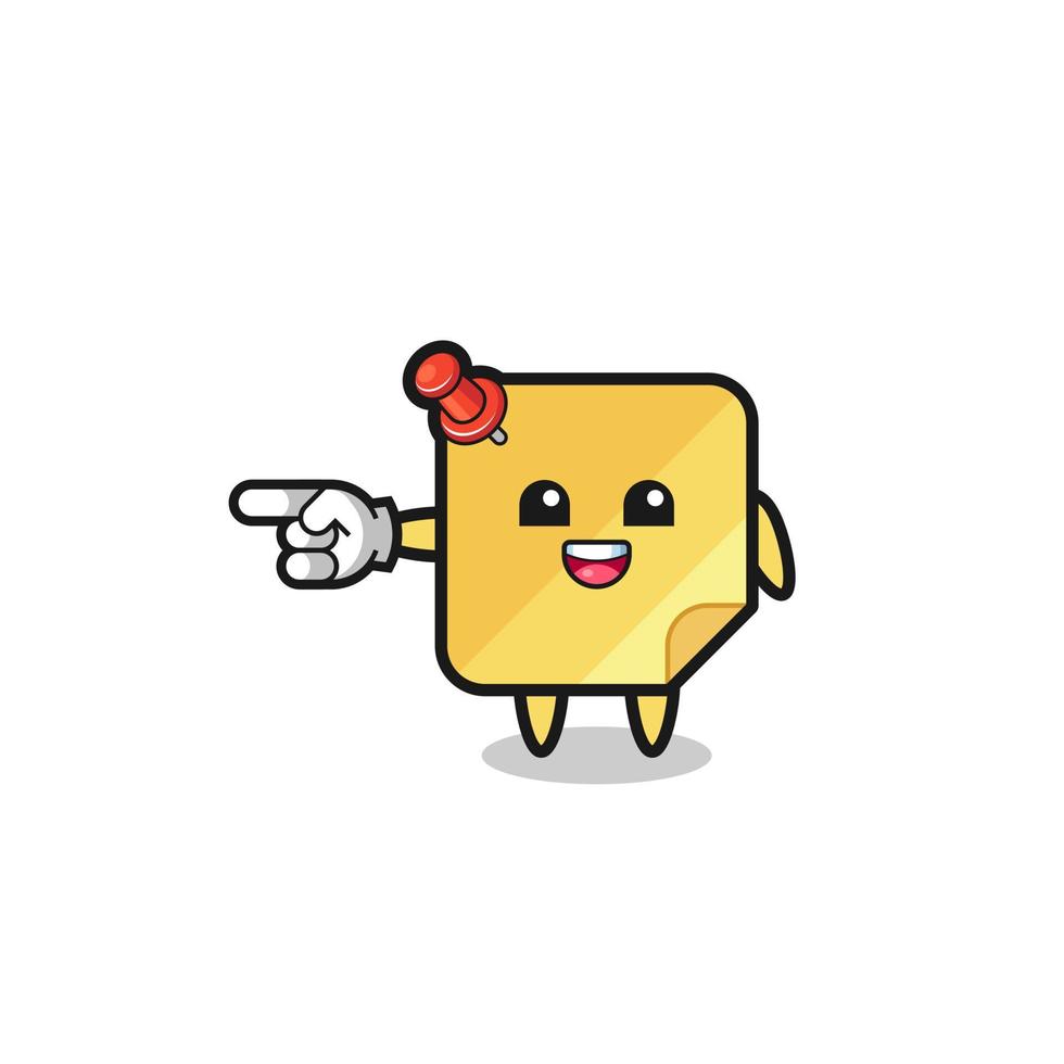 sticky notes cartoon with pointing left gesture vector
