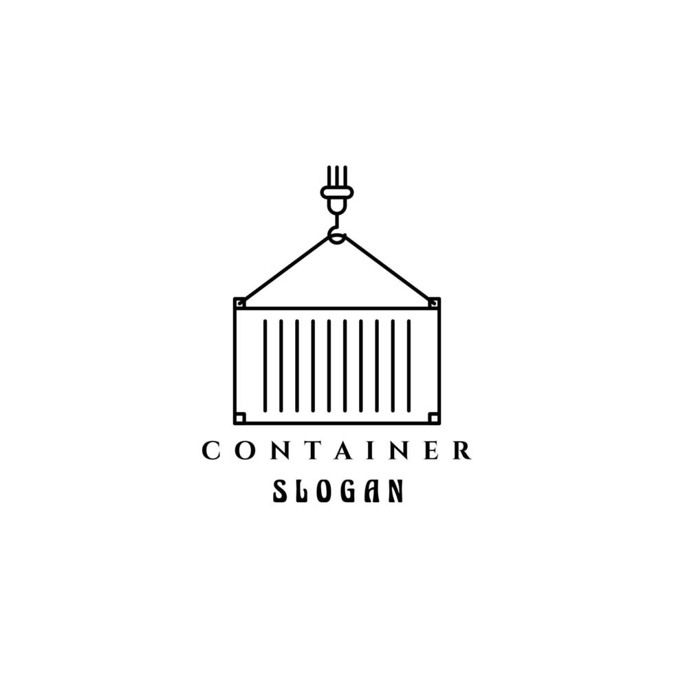 contenedor línea arte icono logotipo minimalista vector ilustración diseño