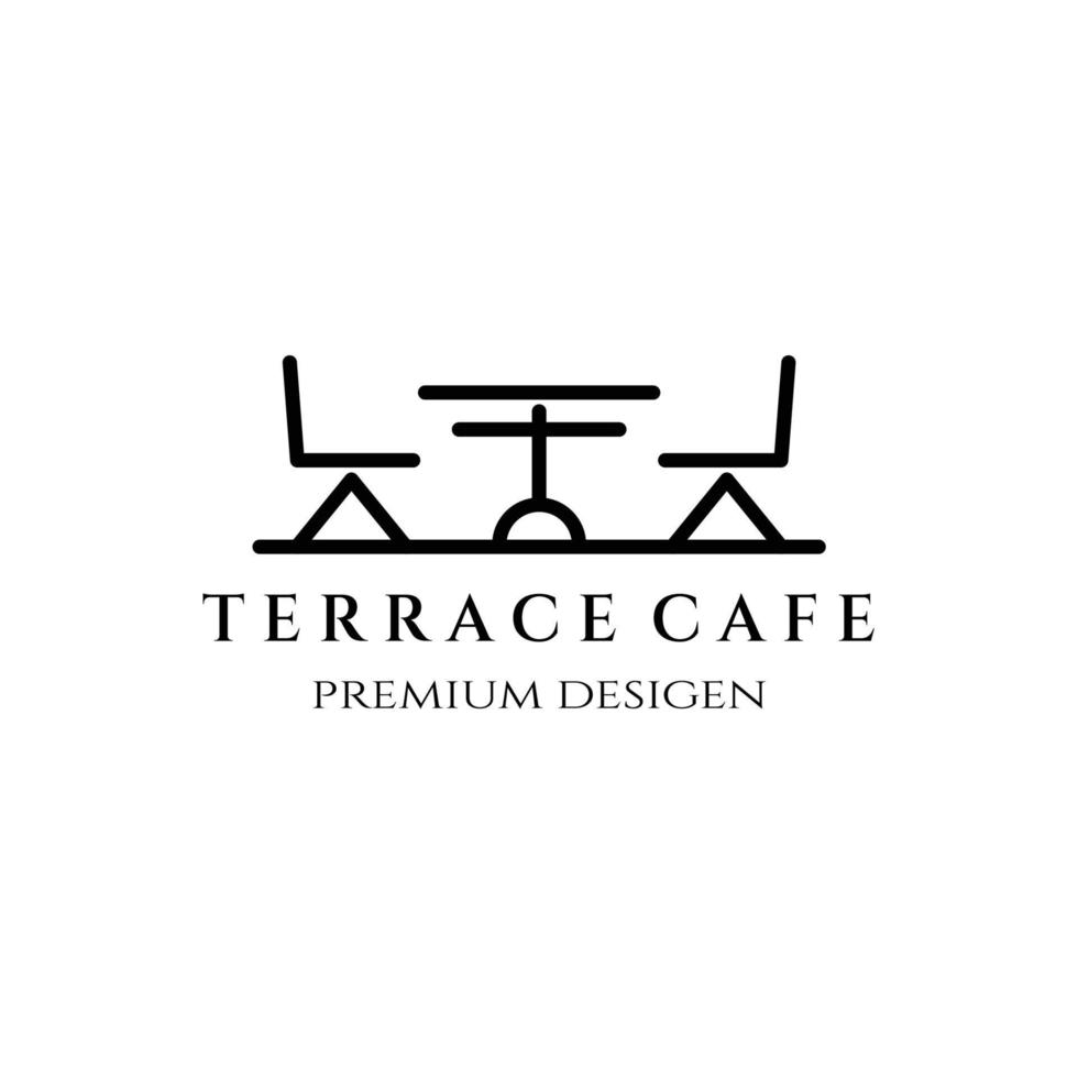 terrace line art icon logo minimalist vector illustration design