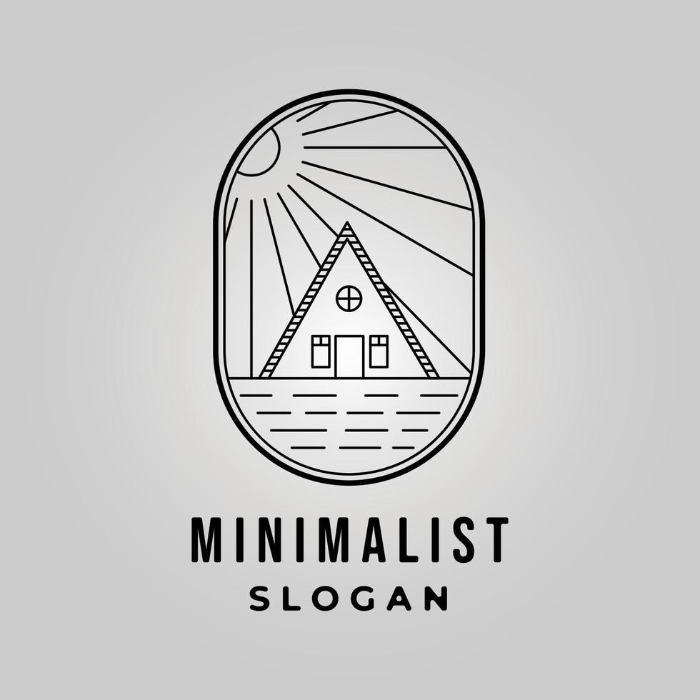 cabin line art logo icon minimalist illustration vector design