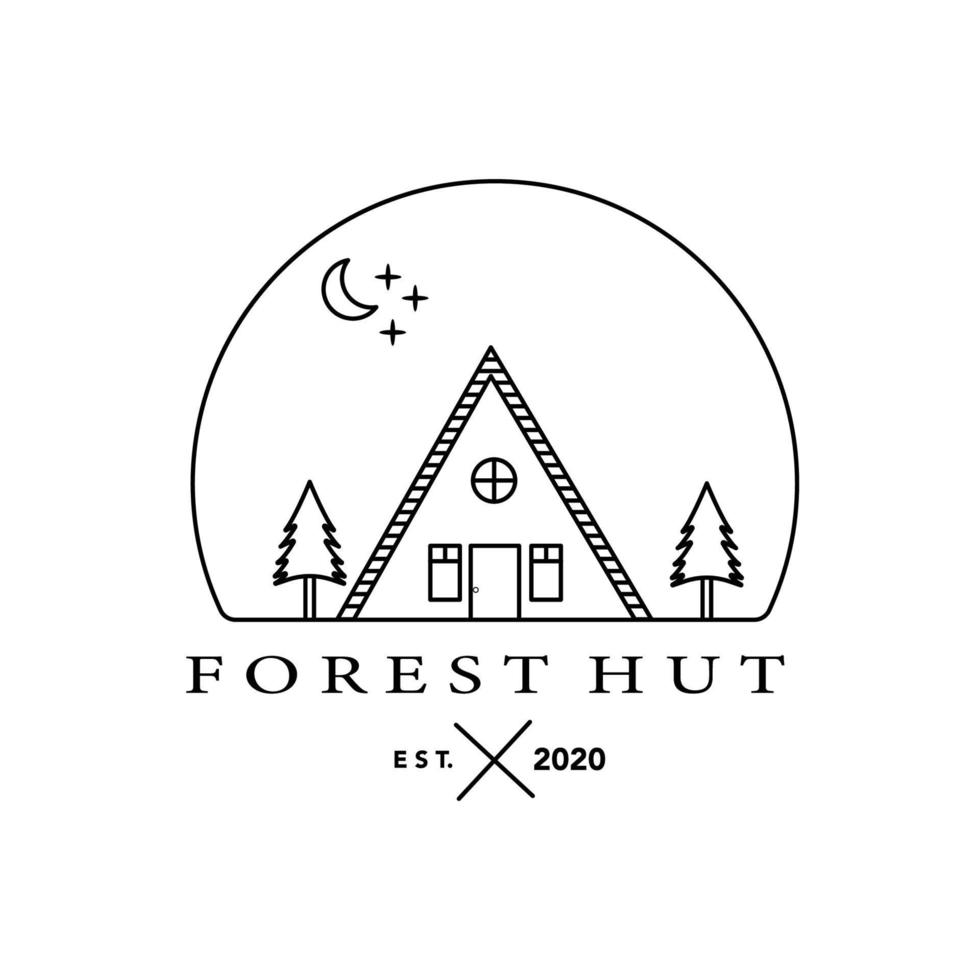 hut house camping outdoor illustration logo vector