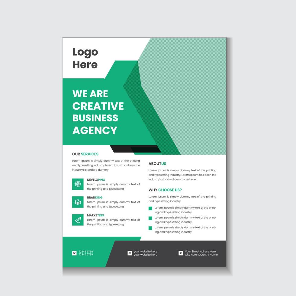 Creative Green Corporate Flyer Template vector