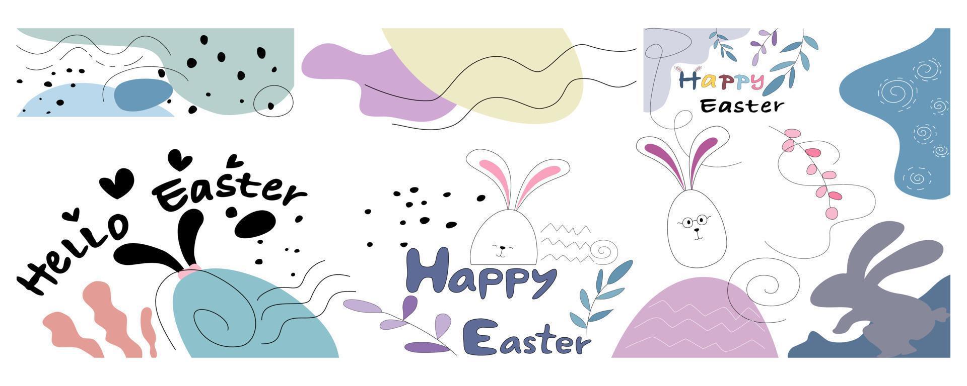 Abstract Easter Egg Pattern Collection vector