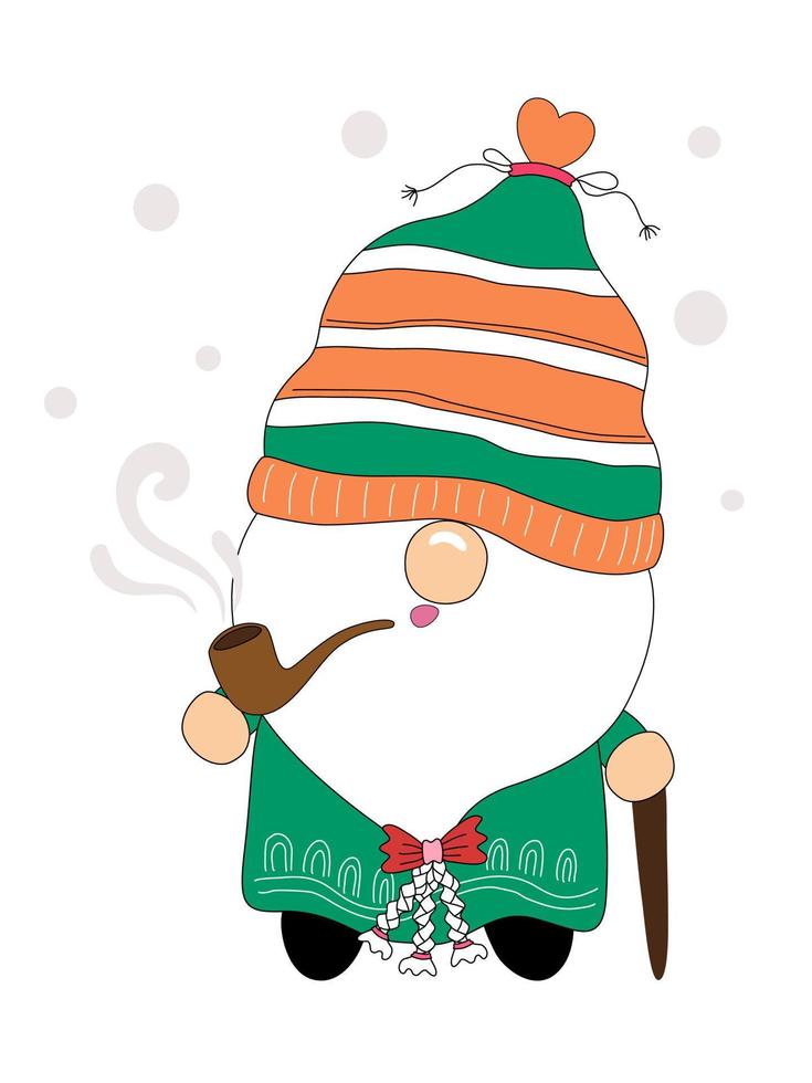 Happy Patrick's Day with cute gnomes. Designed in green tones vector