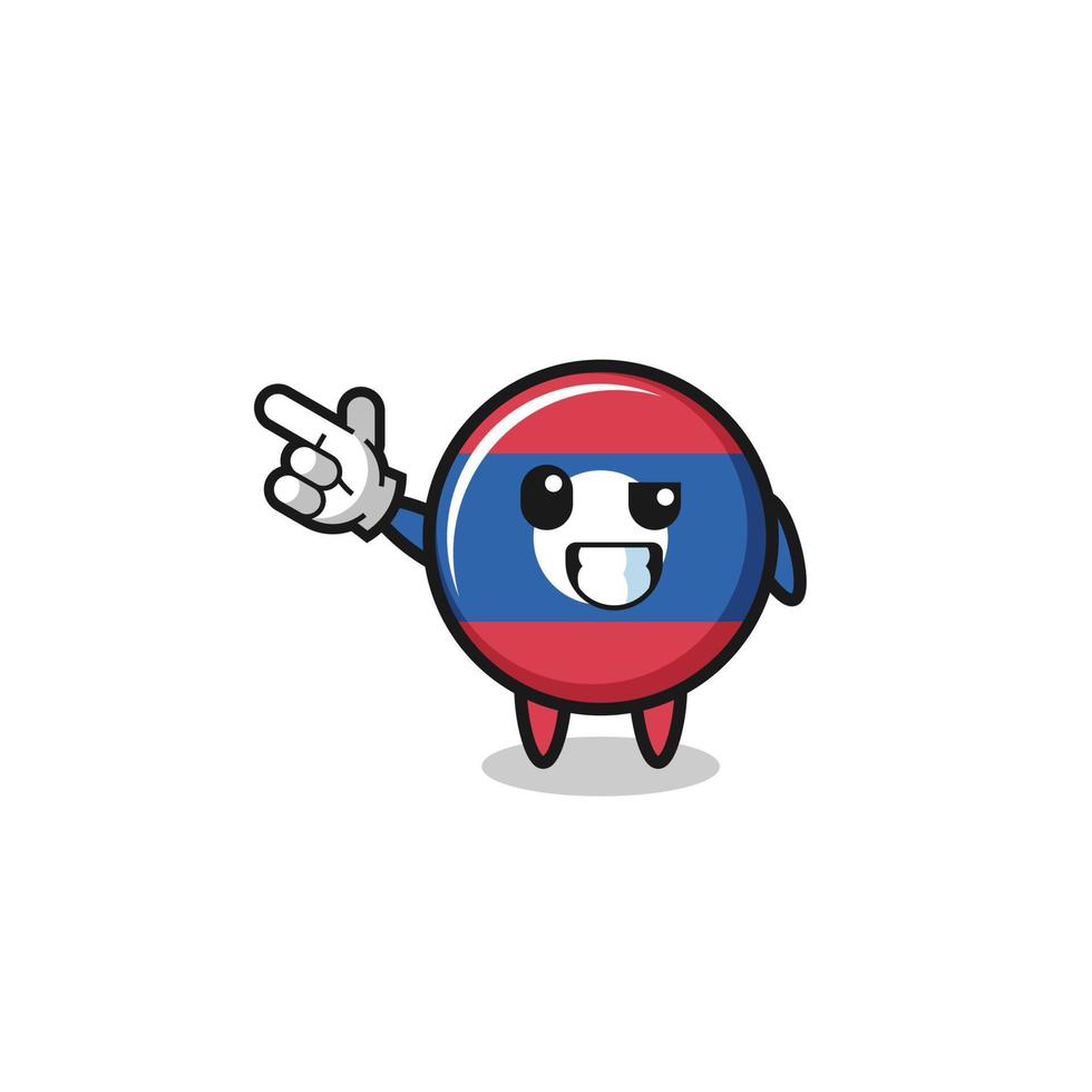 laos flag mascot pointing top left vector