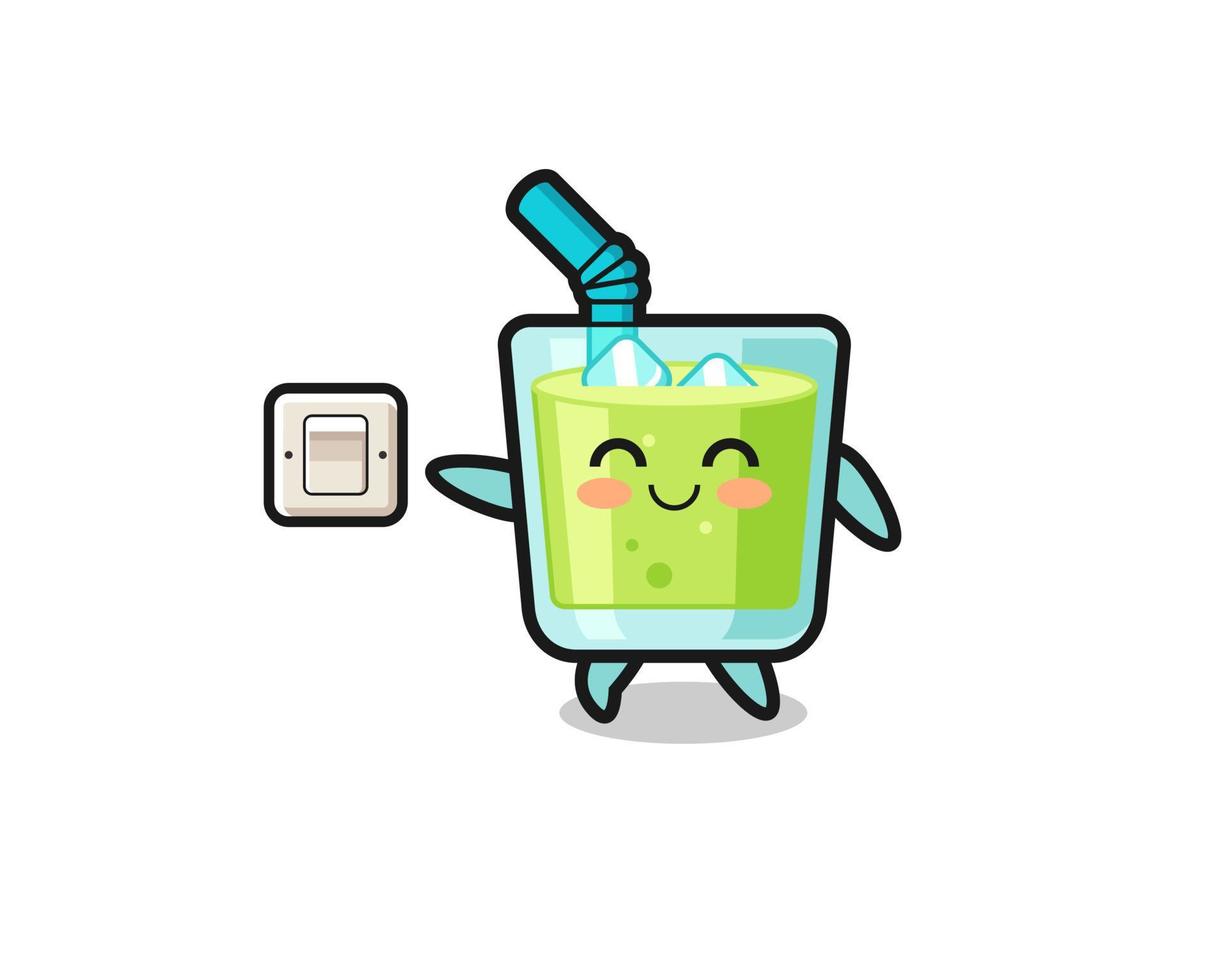 cartoon melon juice is turning off light vector