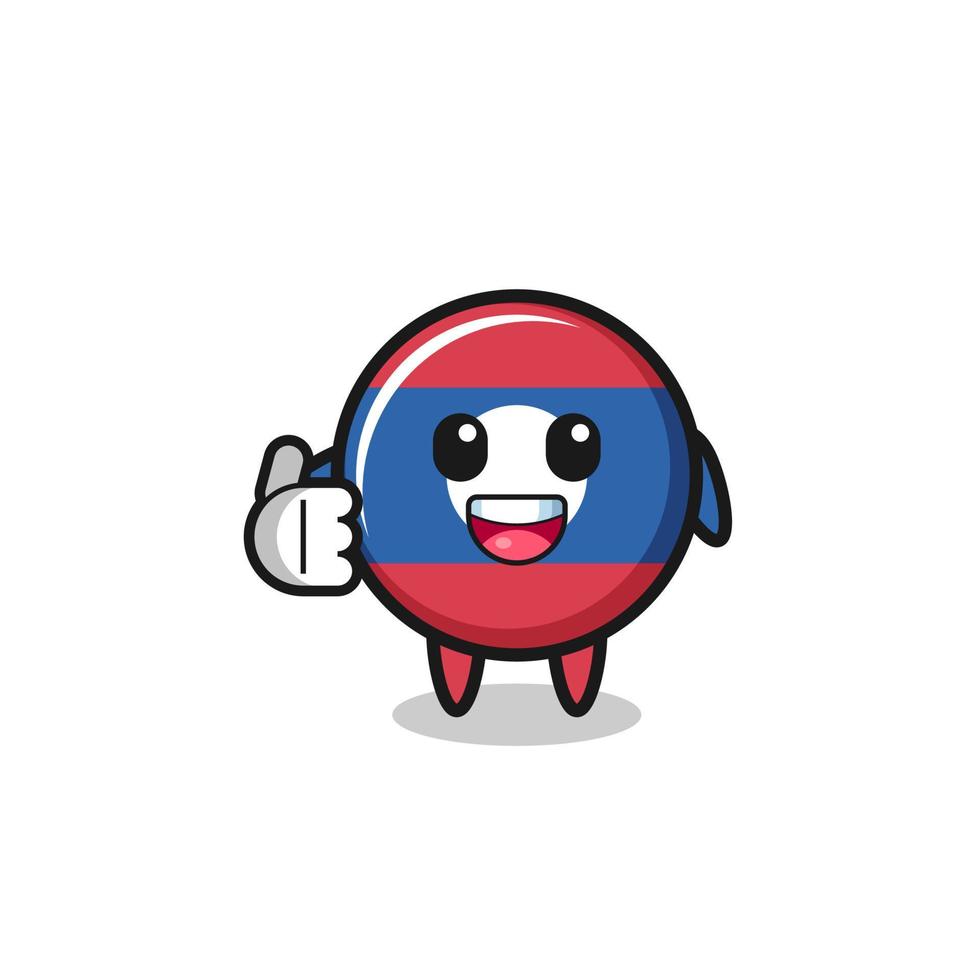 laos flag mascot doing thumbs up gesture vector