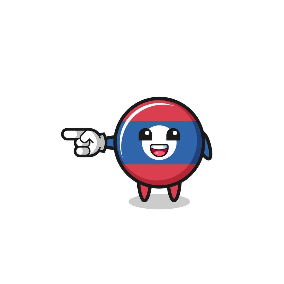 laos flag cartoon with pointing left gesture vector