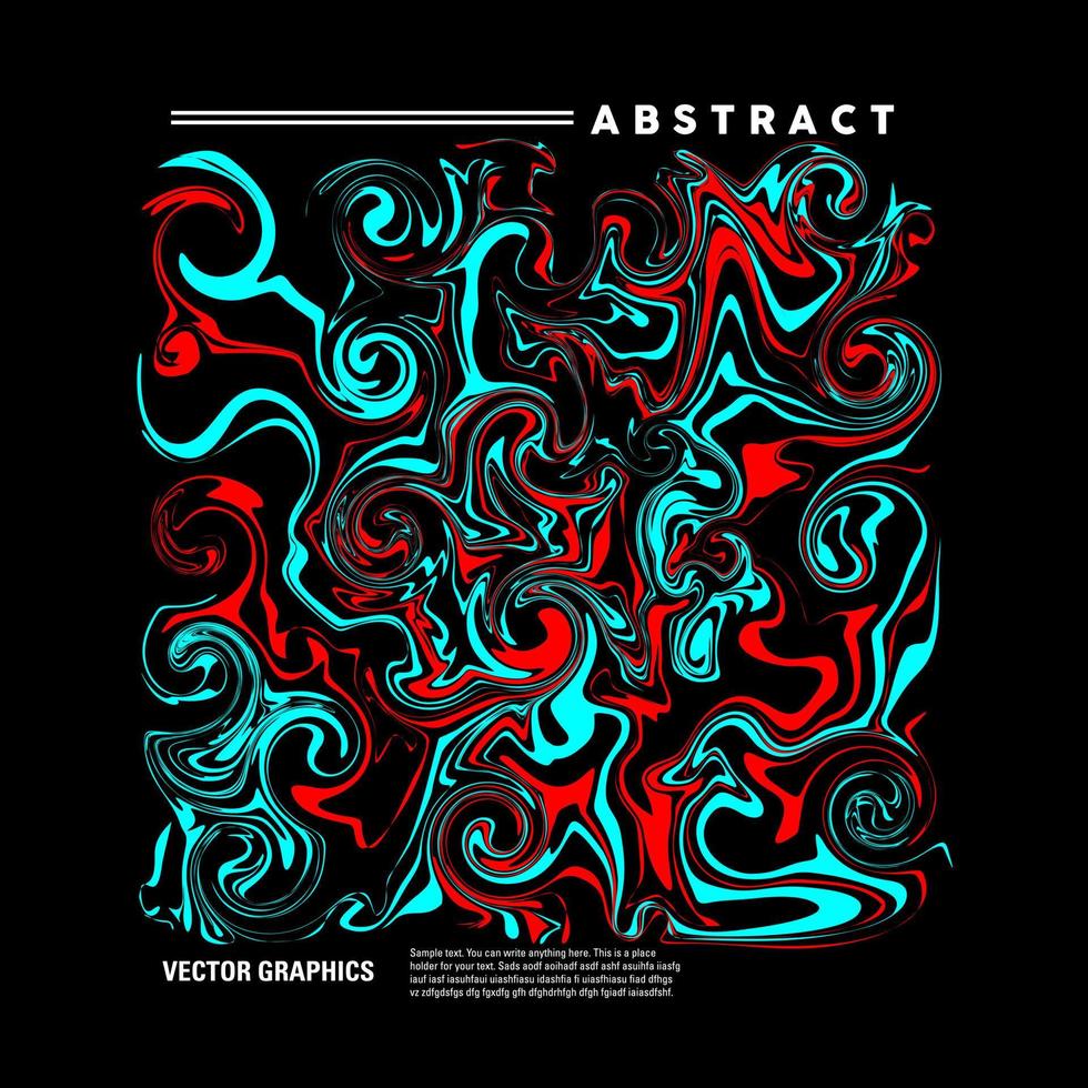 Abstract fluid art with a mixture of light blue and red paint. Vector illustration