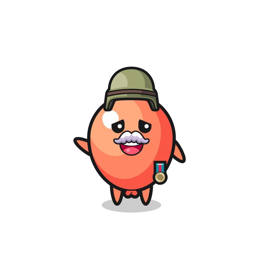 cute balloon as veteran cartoon vector