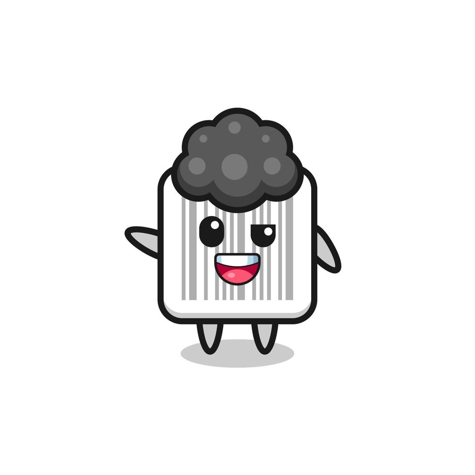 barcode character as the afro boy vector