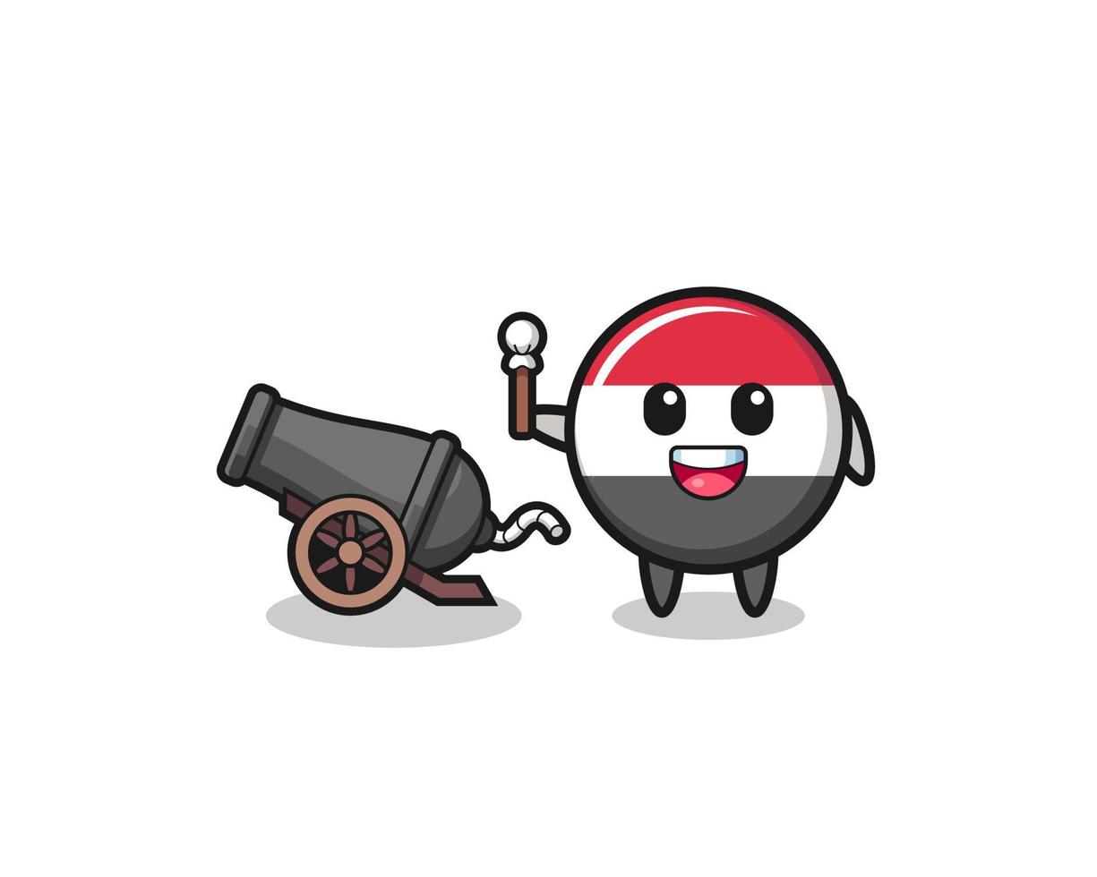 cute yemen flag shoot using cannon vector