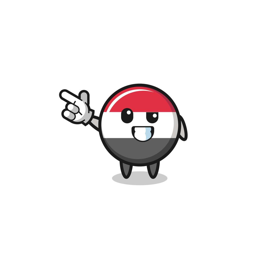 yemen flag mascot pointing top left vector
