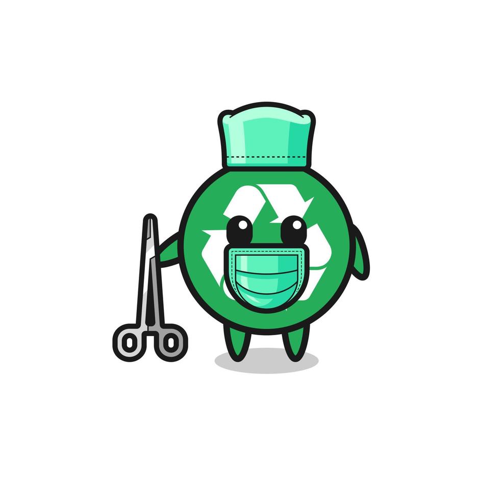 surgeon recycling mascot character vector