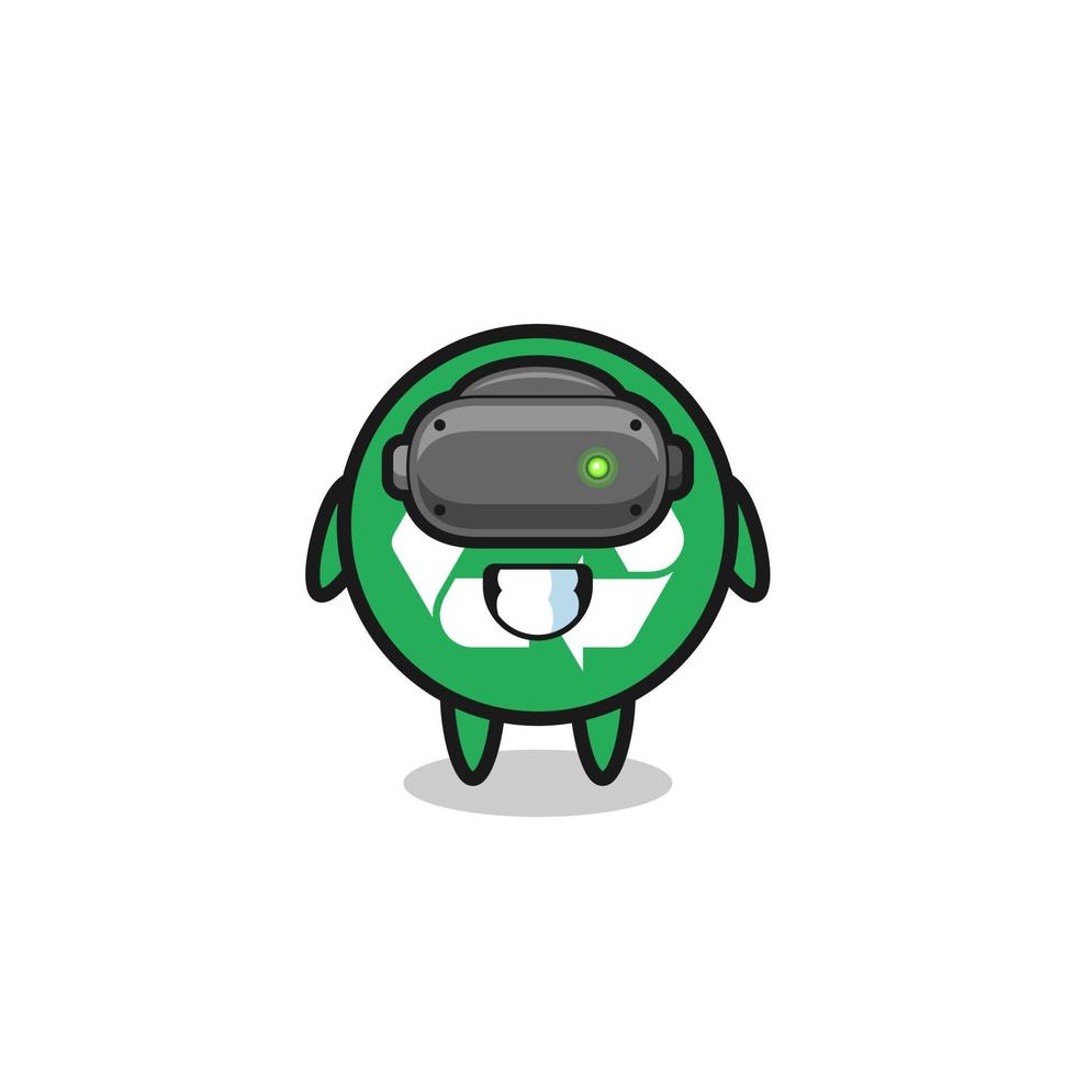 cute recycling using VR headset vector