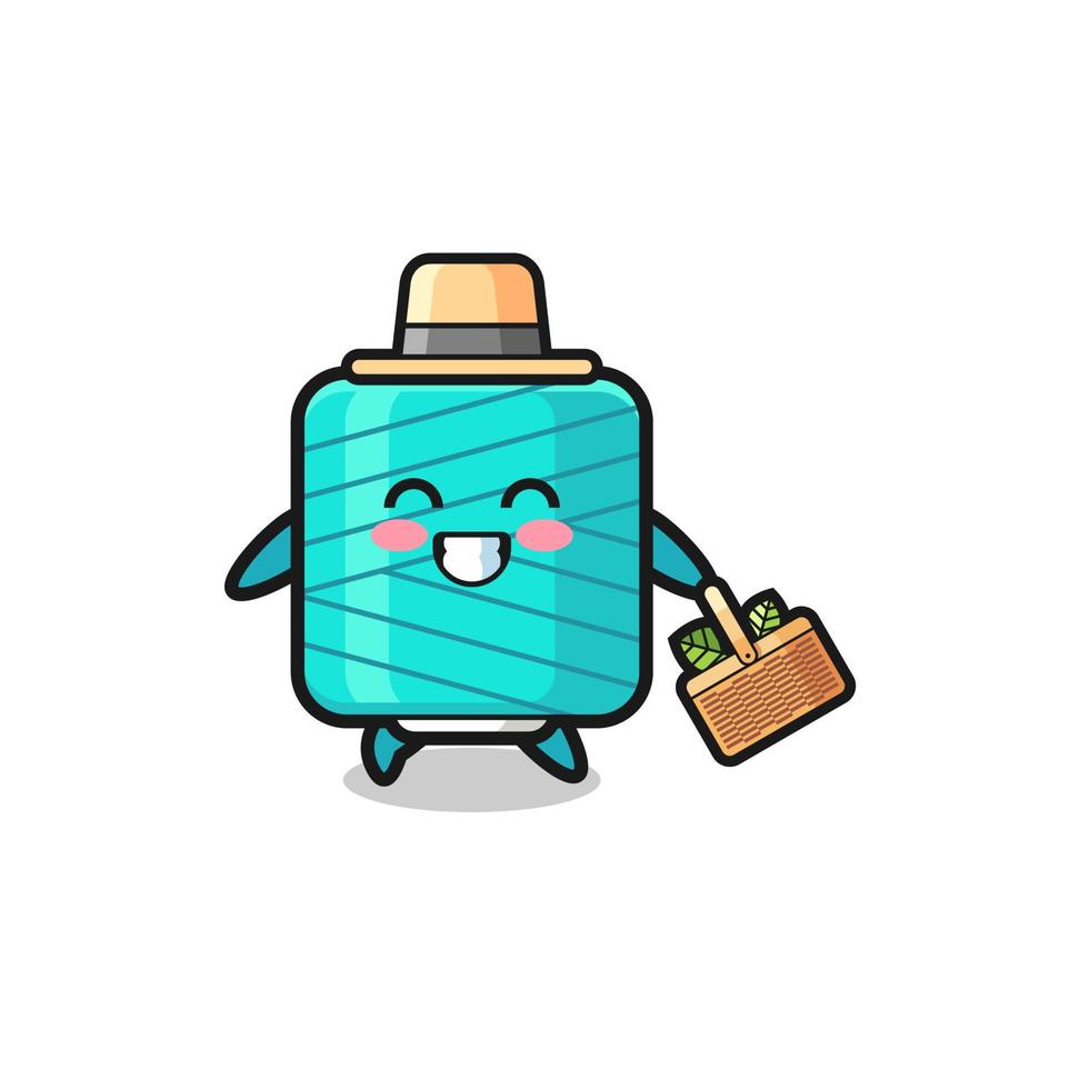 yarn spool herbalist character searching a herbal vector