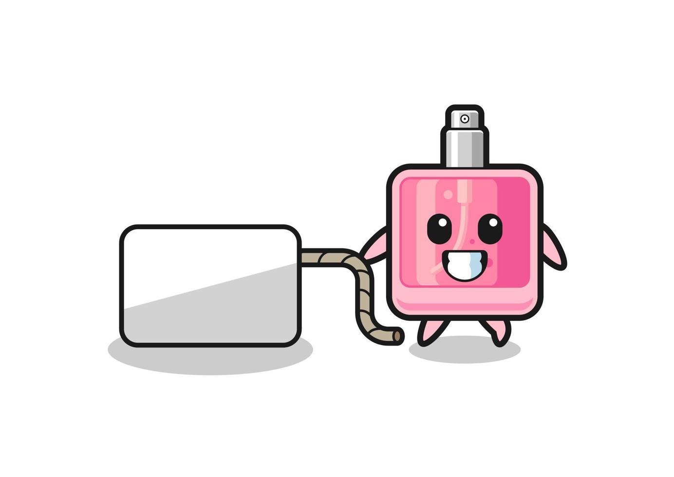 perfume cartoon is pulling a banner vector