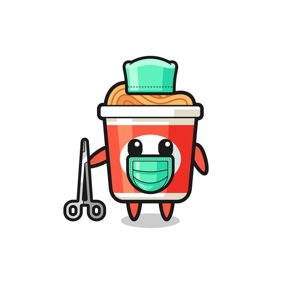 surgeon instant noodle mascot character vector