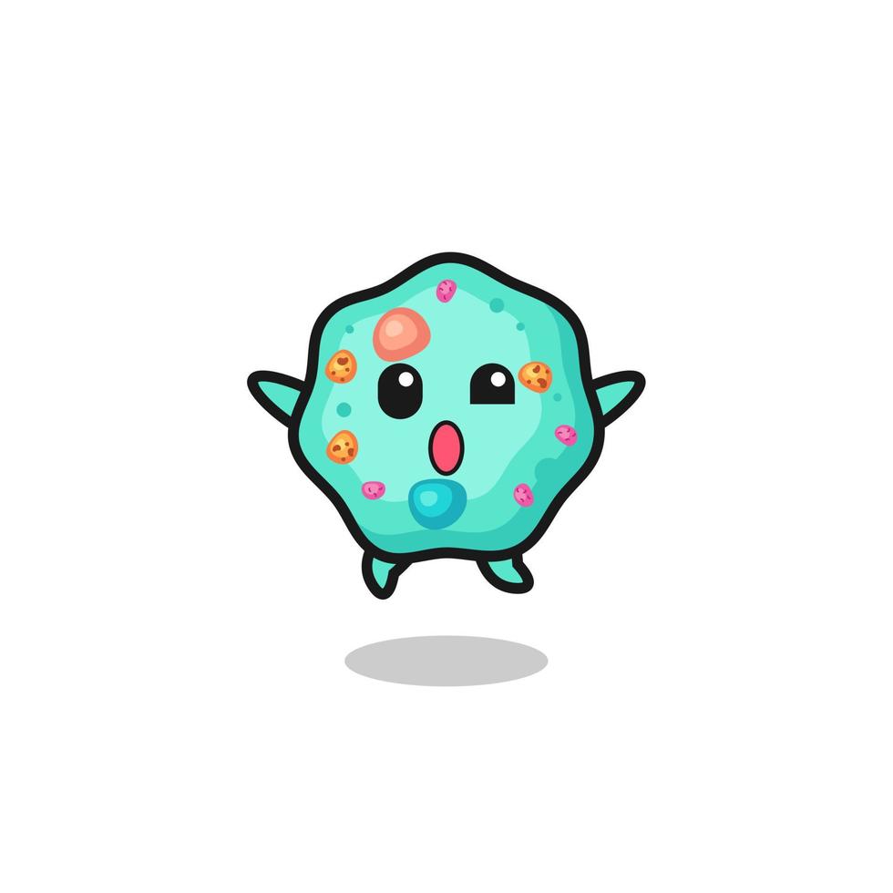 amoeba character is jumping gesture vector