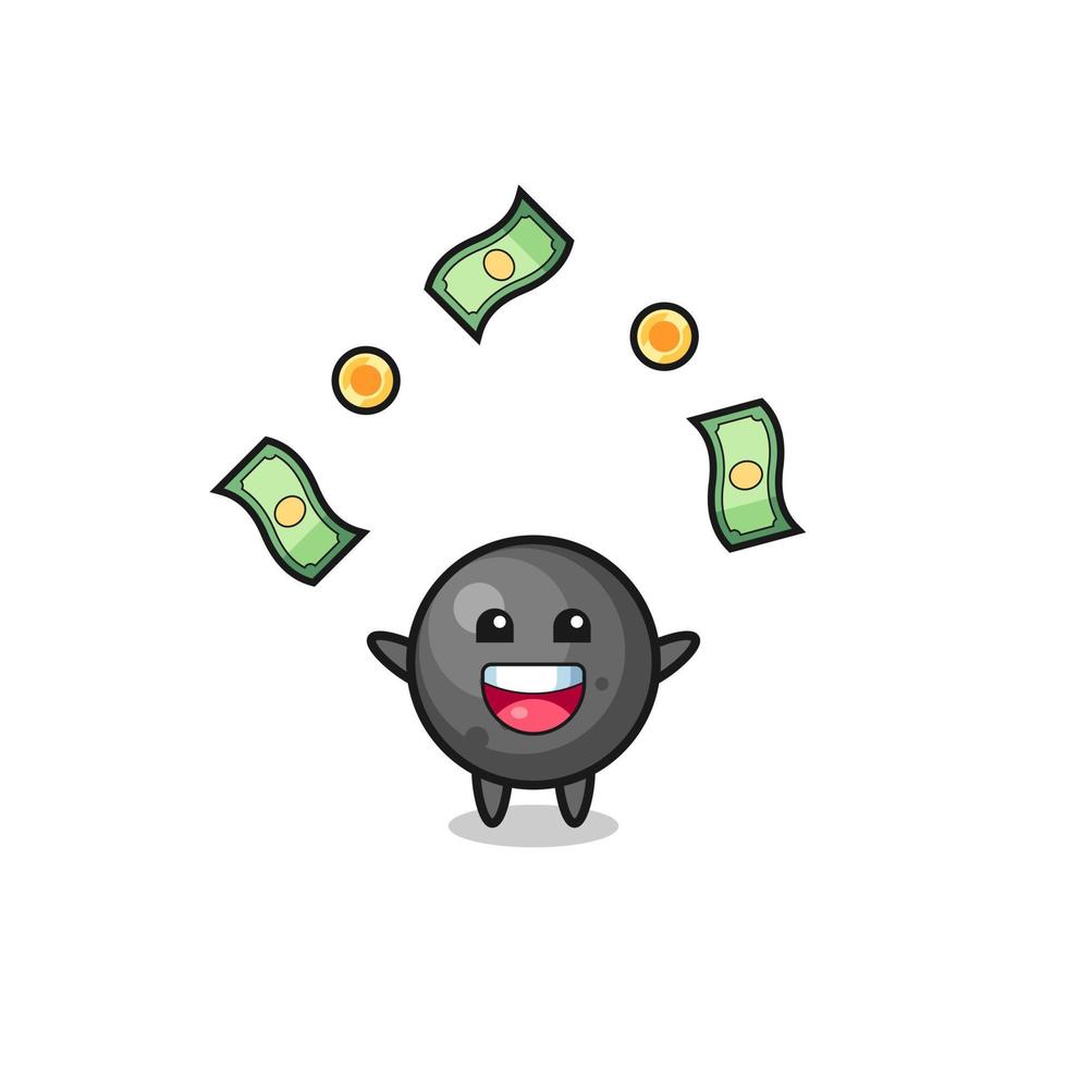 illustration of the cannon ball catching money falling from the sky vector