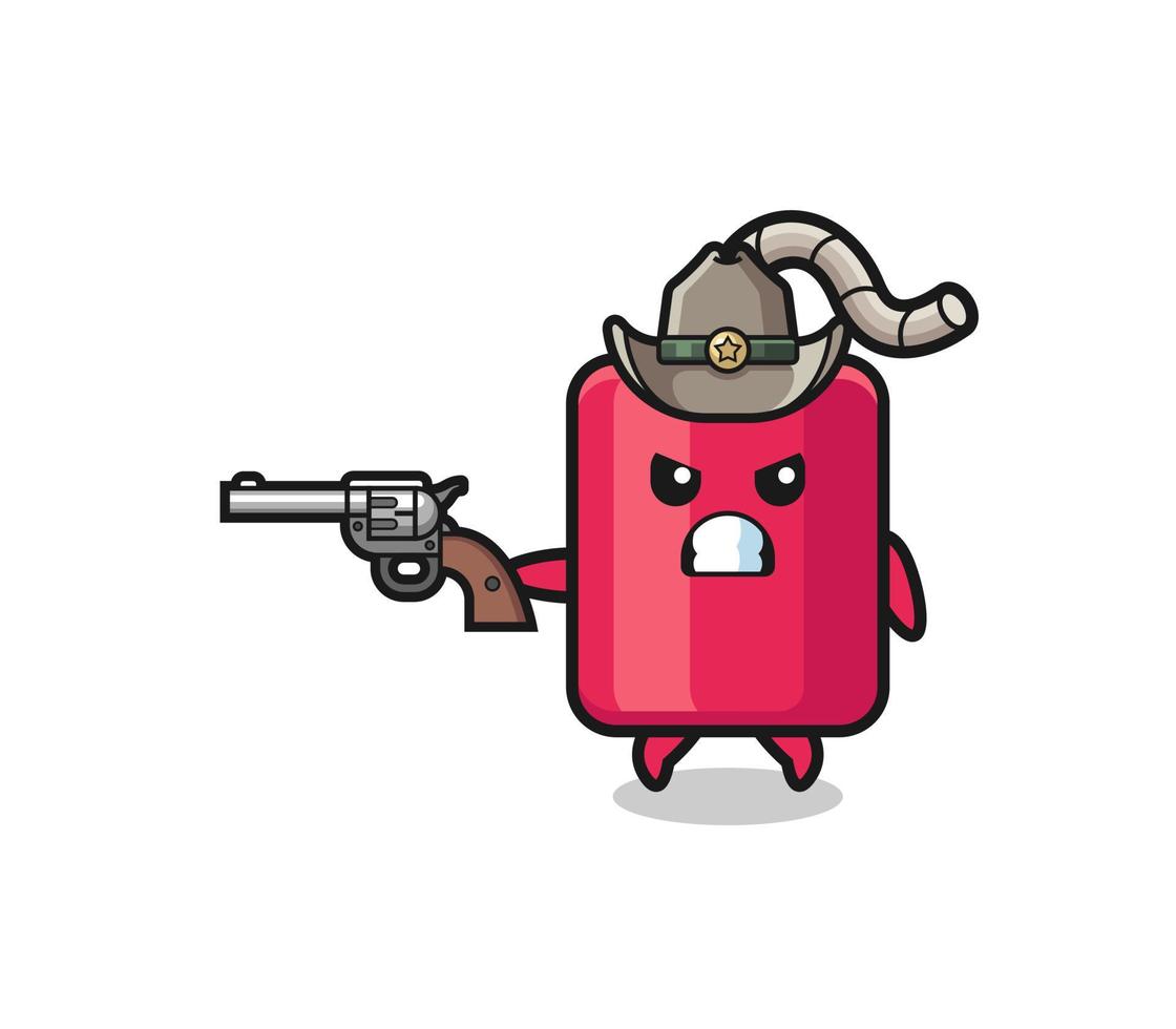 the dynamite cowboy shooting with a gun vector