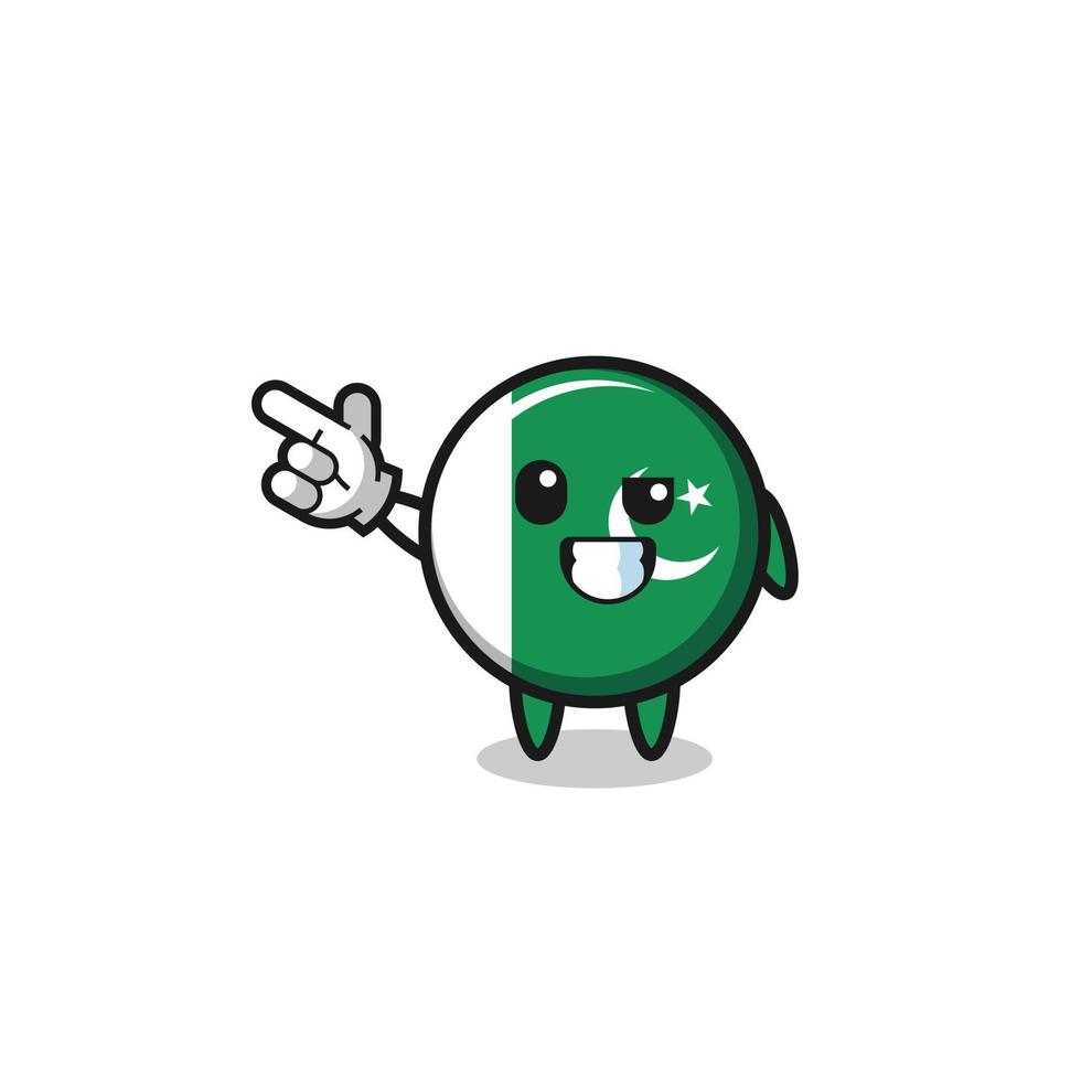 pakistan flag mascot pointing top left vector