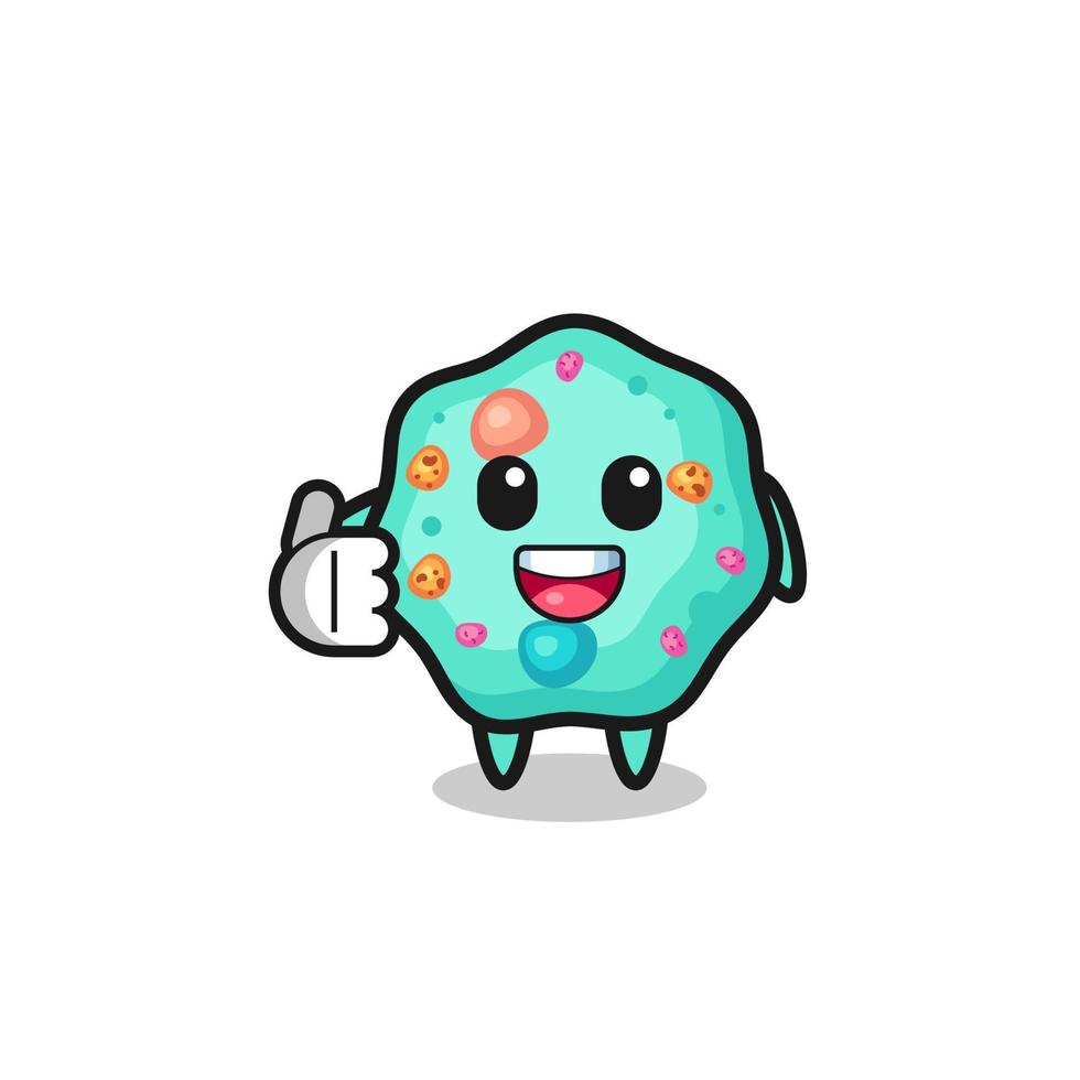 amoeba mascot doing thumbs up gesture vector