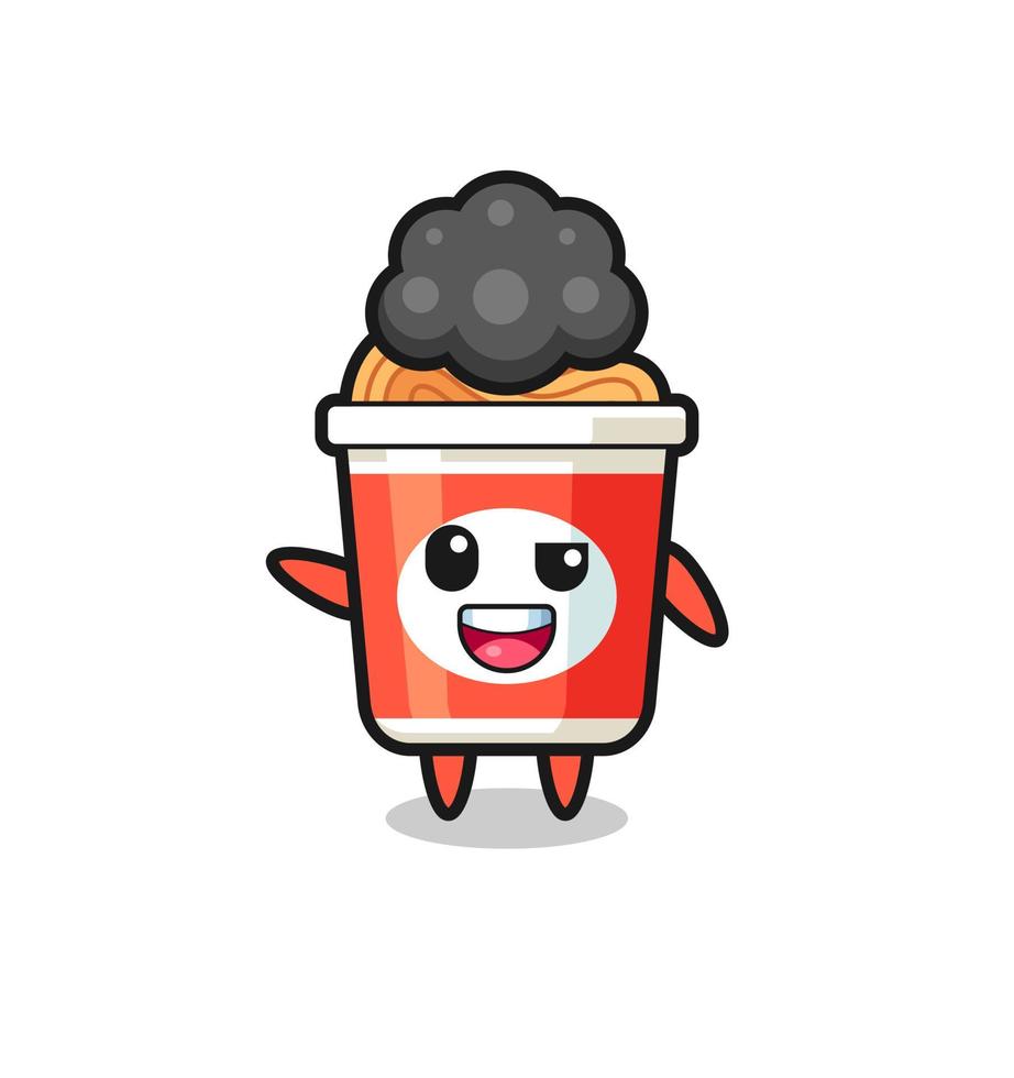 instant noodle character as the afro boy vector