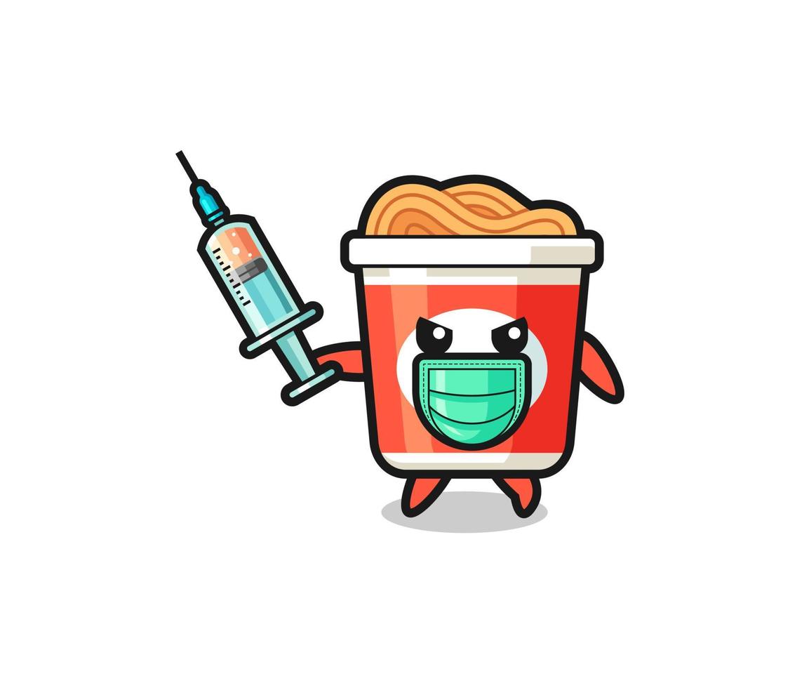 illustration of the instant noodle to fight the virus vector