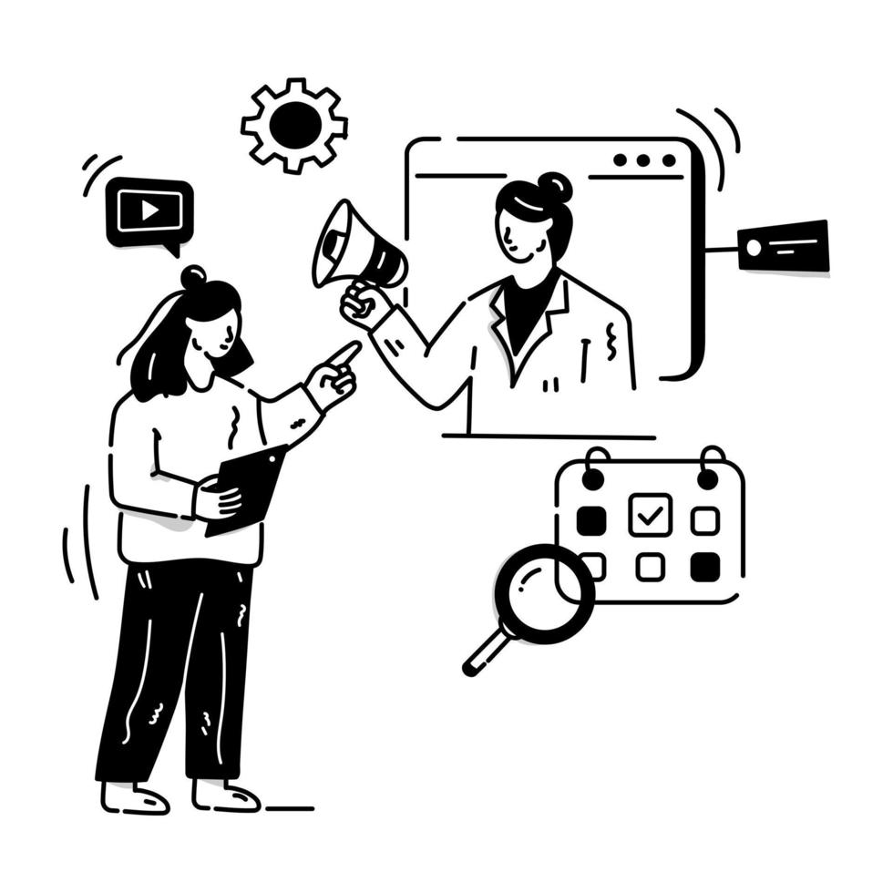 Person monitoring chart, concept of SEO analytics character illustration vector