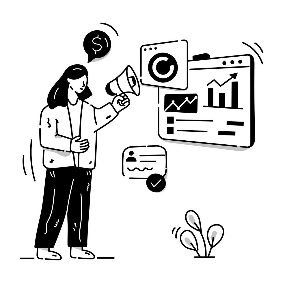 A bi consulting vector, character illustration vector