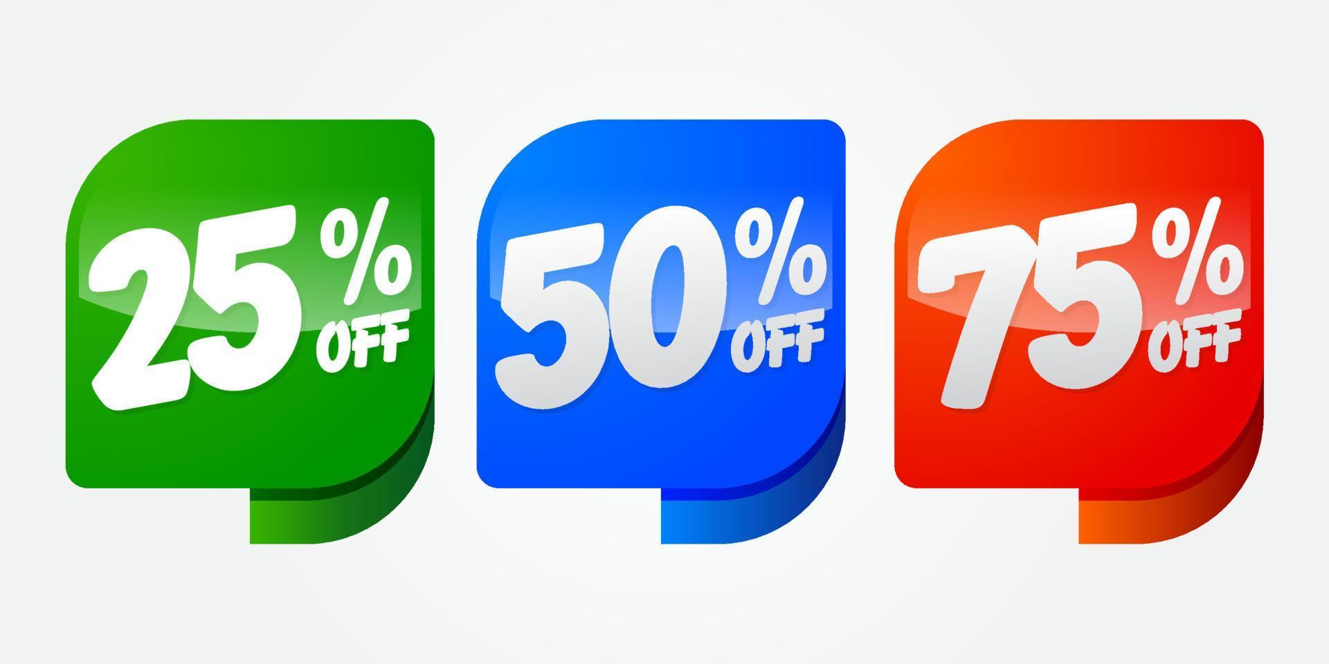 Discount red promotion sticker badge set. Sale Marketing promotional material with different price cut percent, best offer label vector illustration isolated on white background