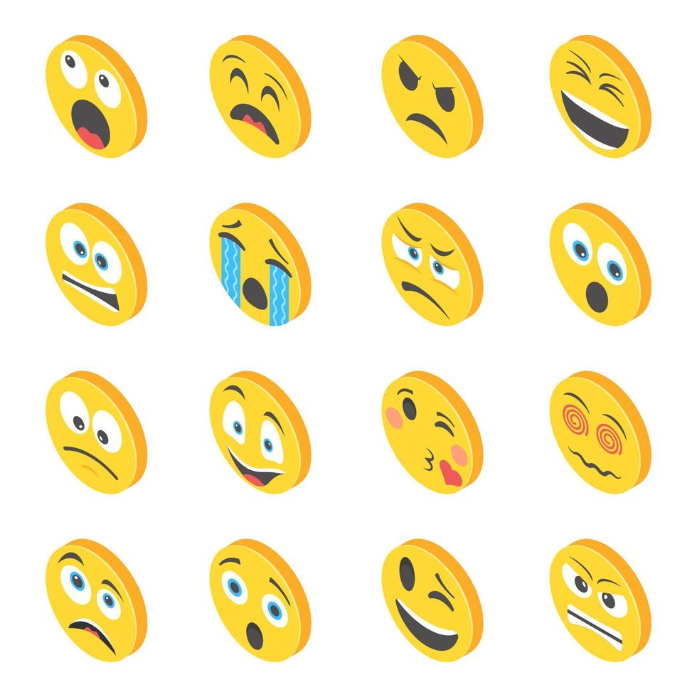 Emoticons with different facial expressions vector