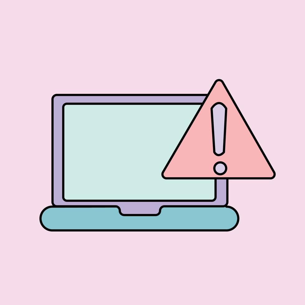 A warning sign icon isolated on pink background vector