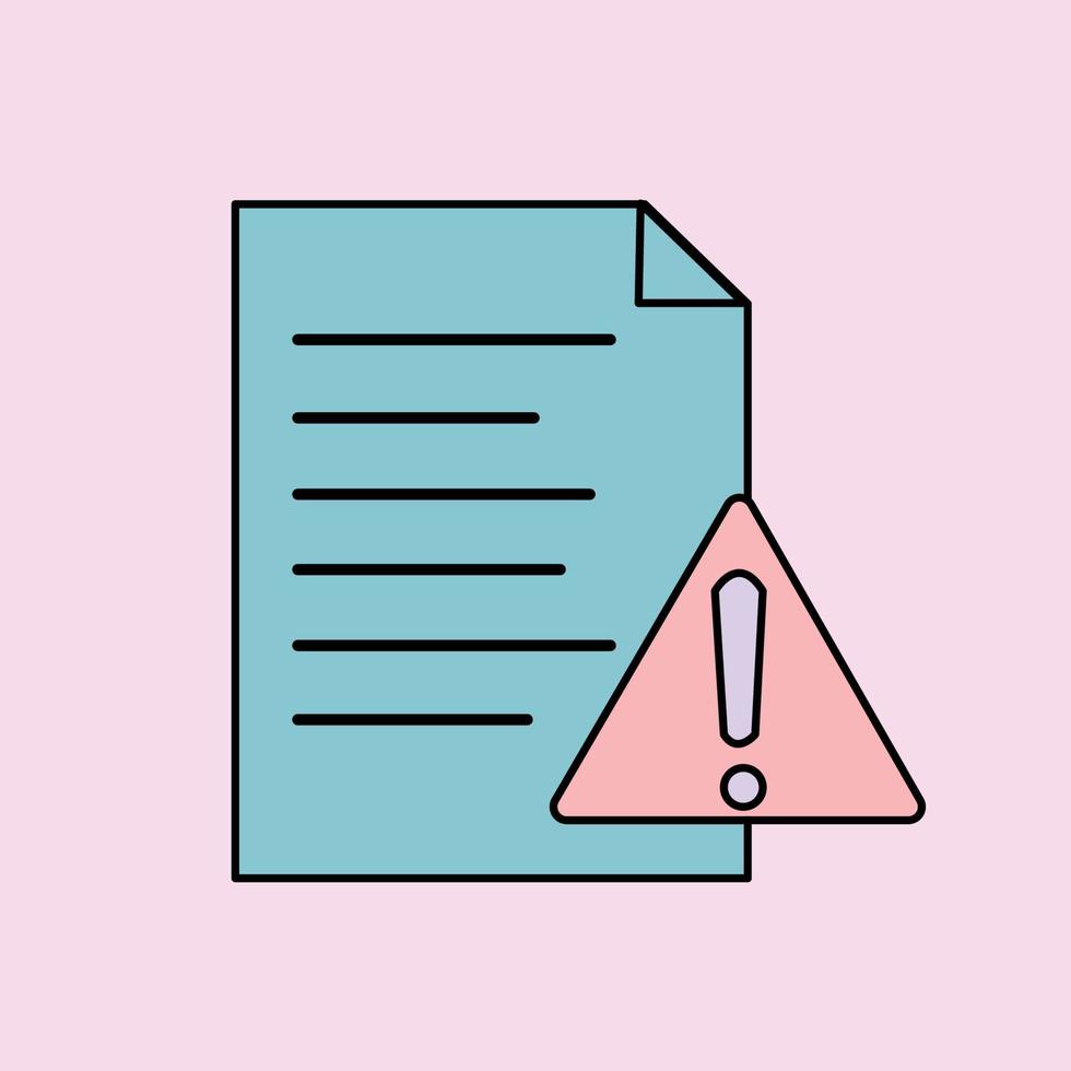 A warning sign icon isolated on pink background vector