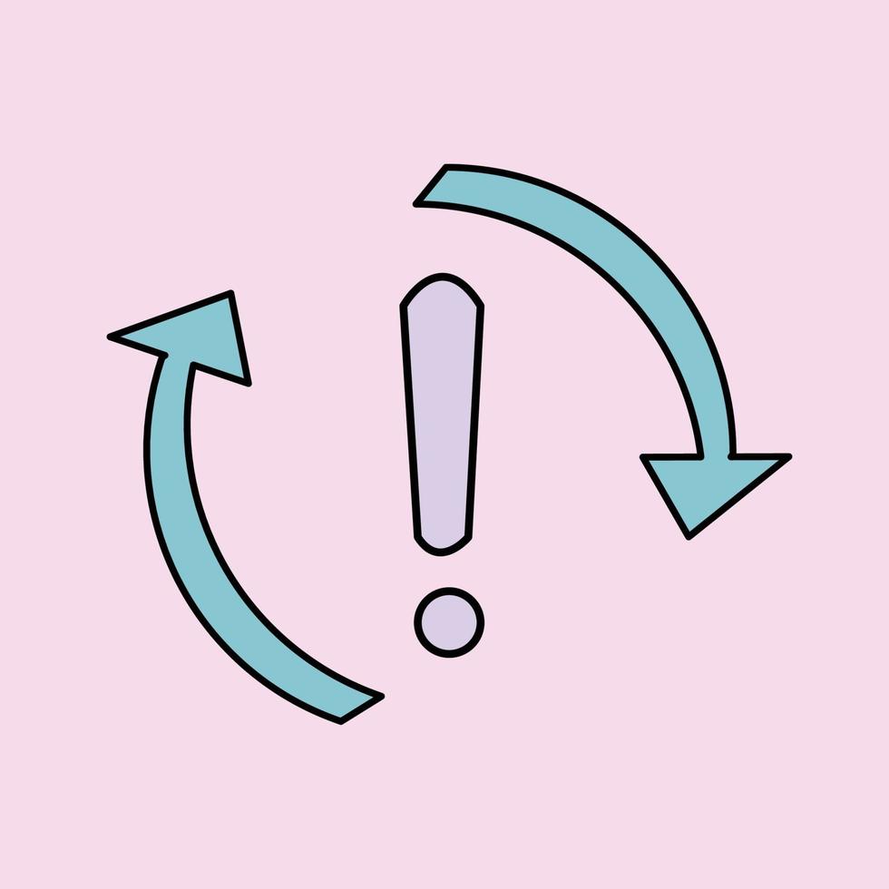A warning sign icon isolated on pink background vector