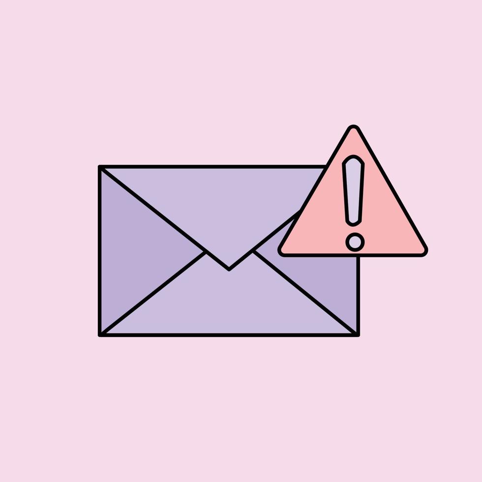 A warning sign icon isolated on pink background vector