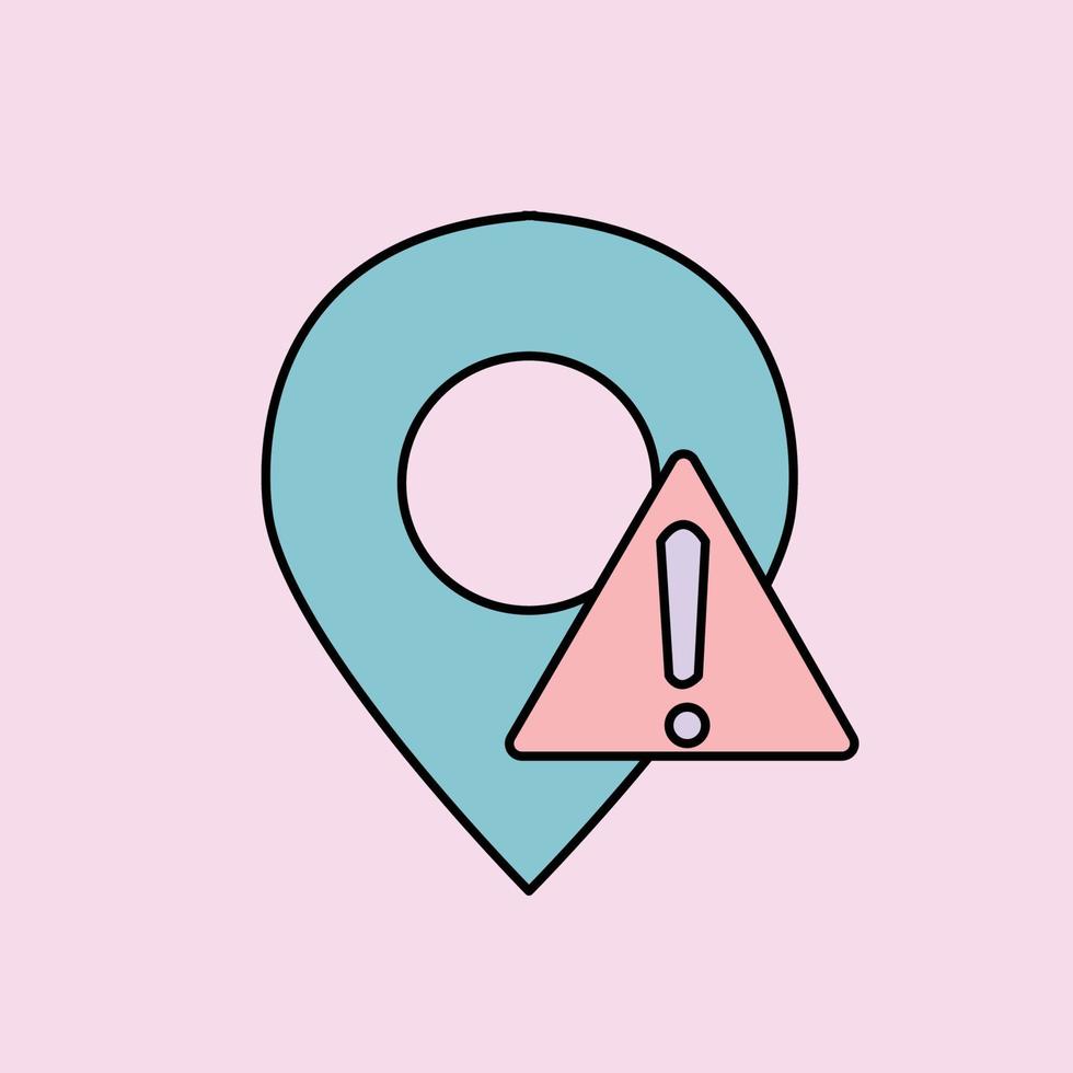 A warning sign icon isolated on pink background vector