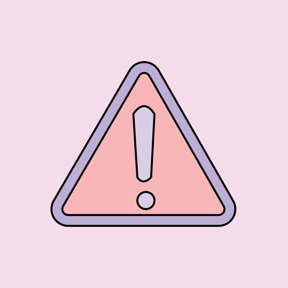 A warning sign icon isolated on pink background vector