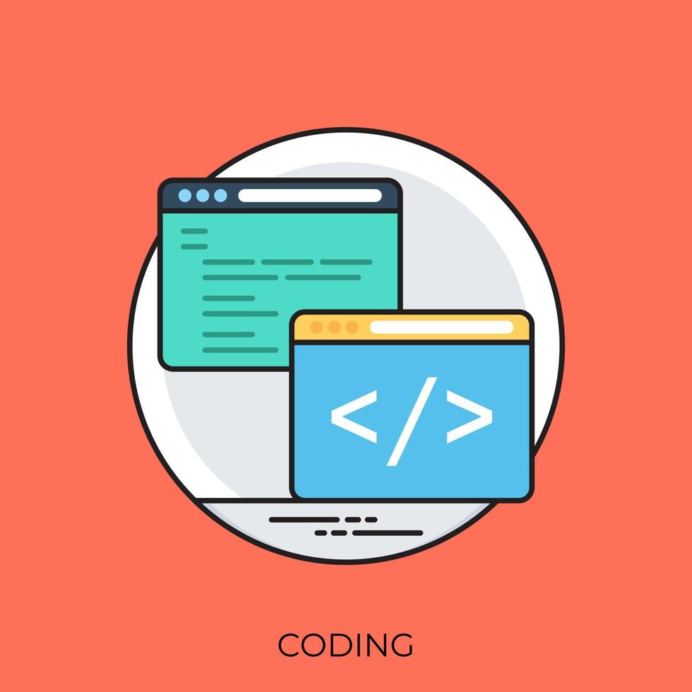 HTML coding or web development vector