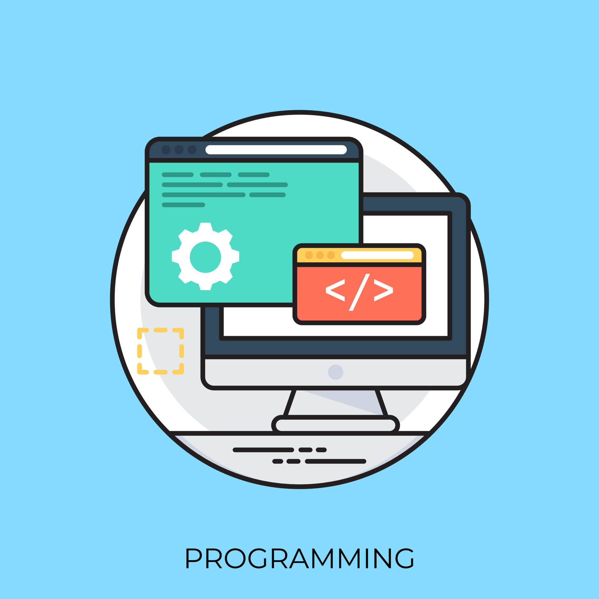 Web development or programming Cocepts 5406189 Vector Art at Vecteezy