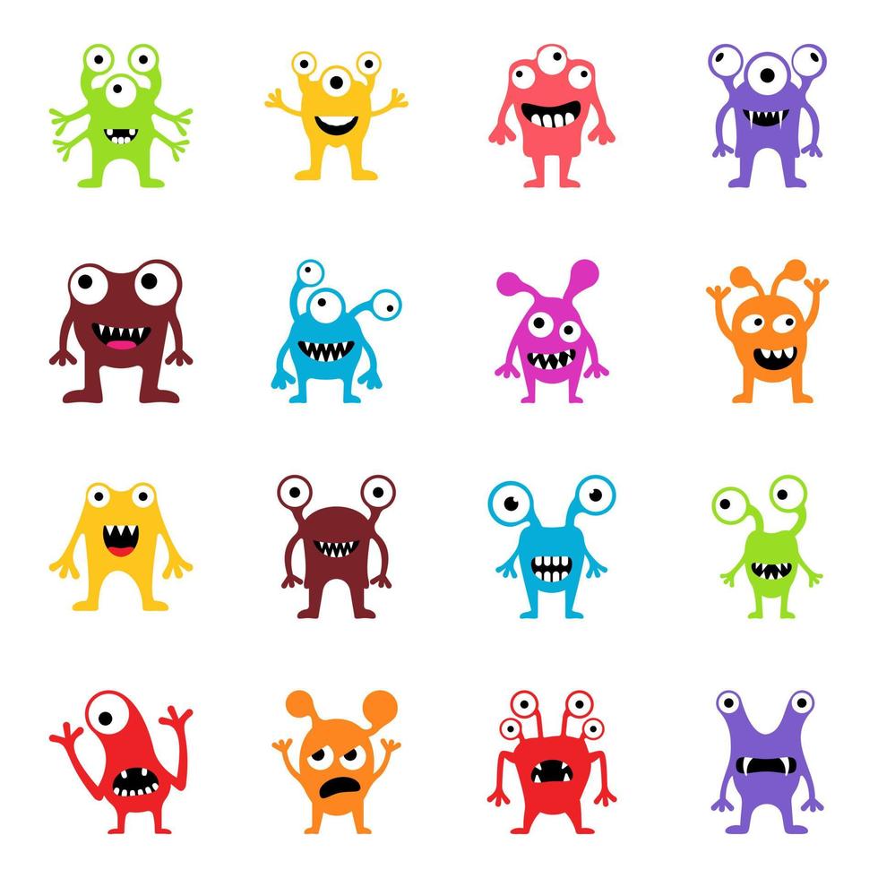 Funny cute monsters vector