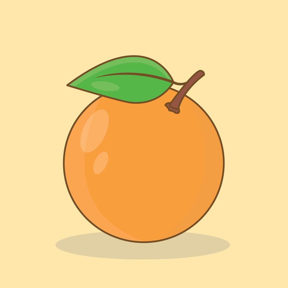 Fruta naranja dulce aislado sobre fondo crema vector