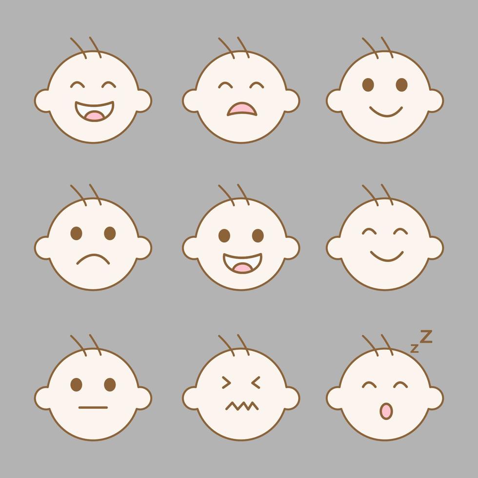 paquetes de iconos de bebé niño aislados en fondo oscuro. ilustración vectorial vector