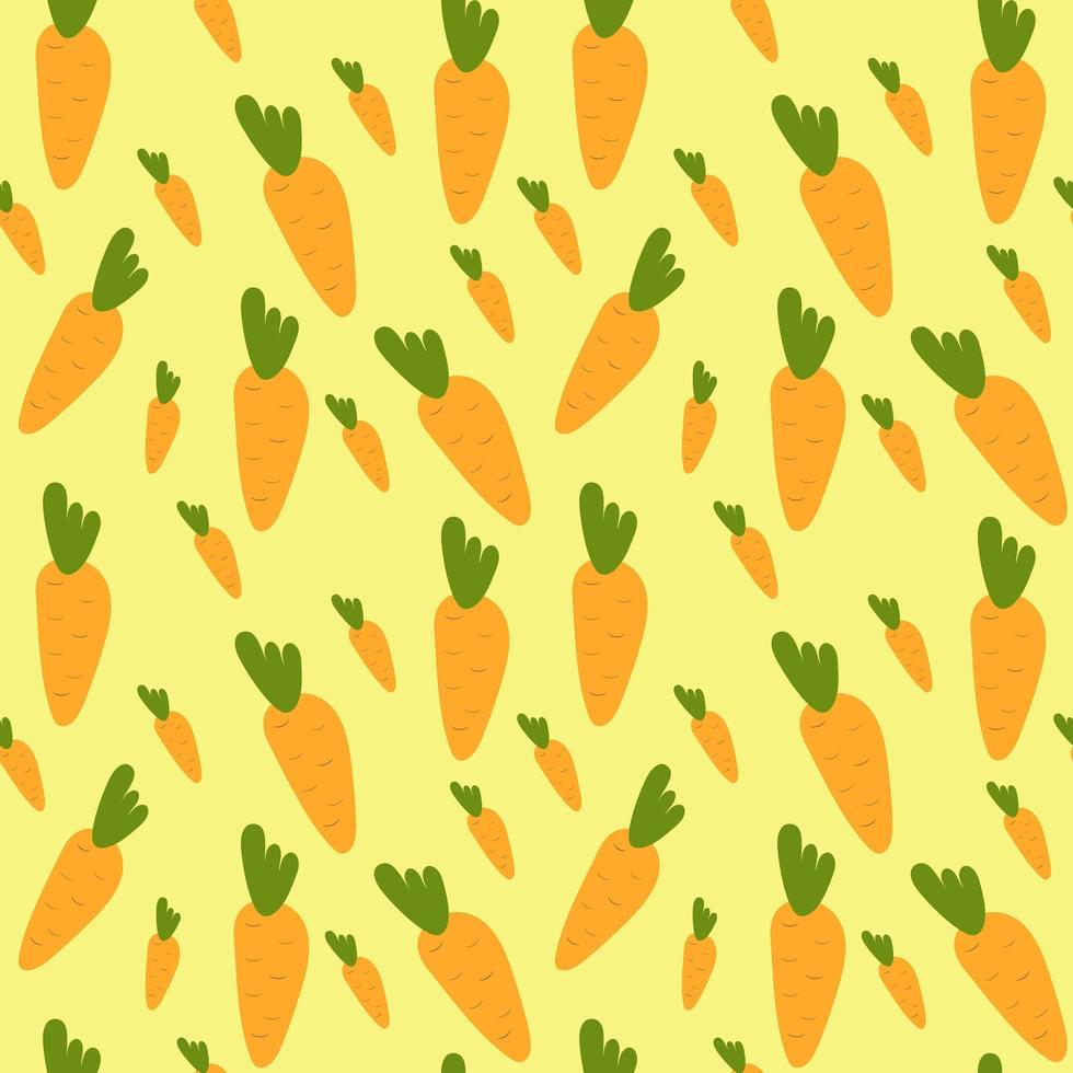 Funny seamless pattern with leaves and vegetable. vector