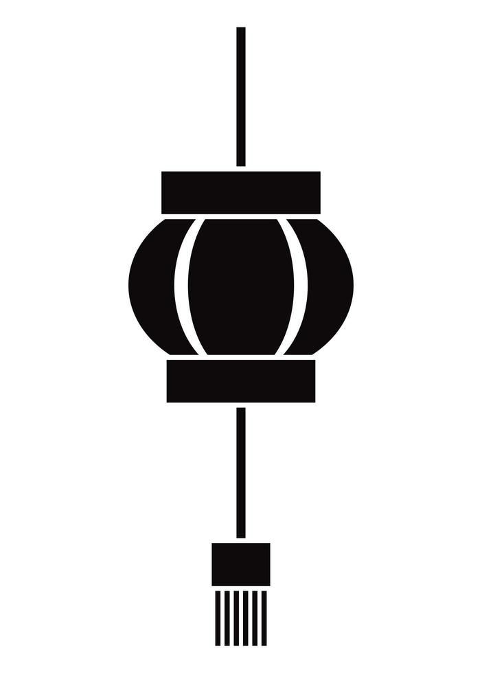 black chinese lamp vector