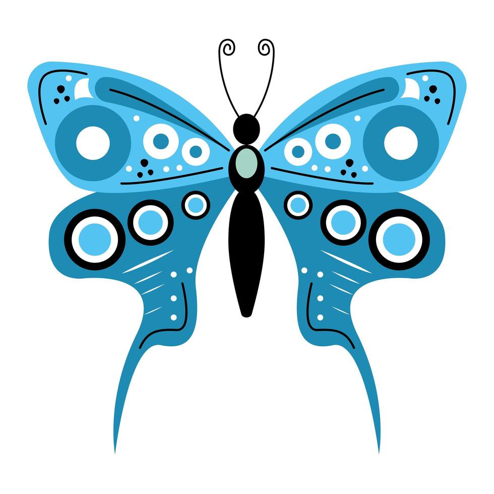 linda mariposa azul vector